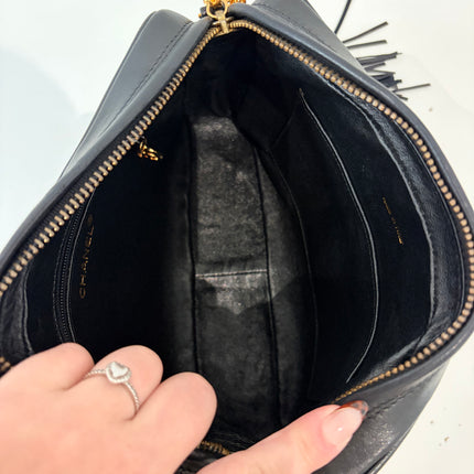 Sac Chanel Caméra Chevrons noir