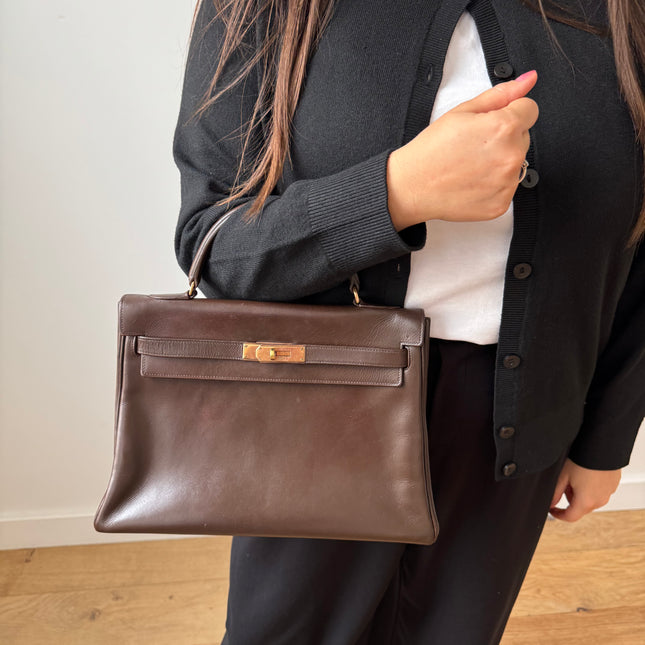 Sac Kelly 32 Hermès Chocolat