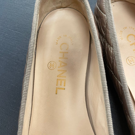 Ballerines Chanel Matelassées Bronze T39