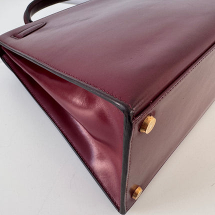 Sac Hermès Kelly 32 box Bordeaux
