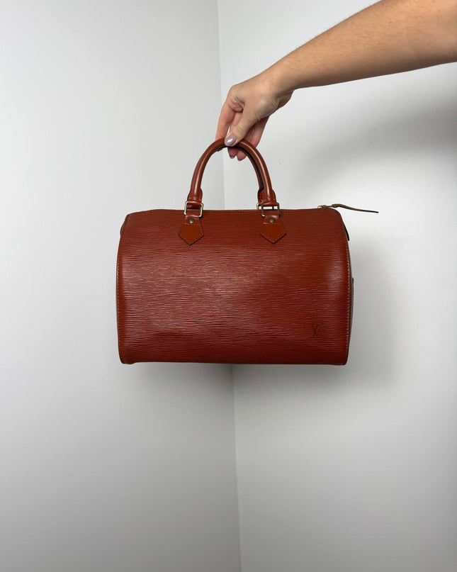 Sac Louis Vuitton Speedy 30 cuir épi cognac