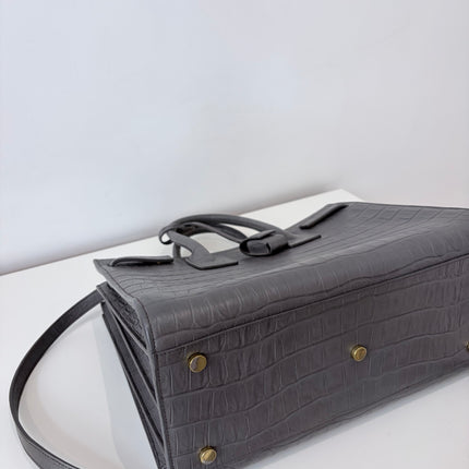 Sac de Jour Saint Laurent Croco Gris Small