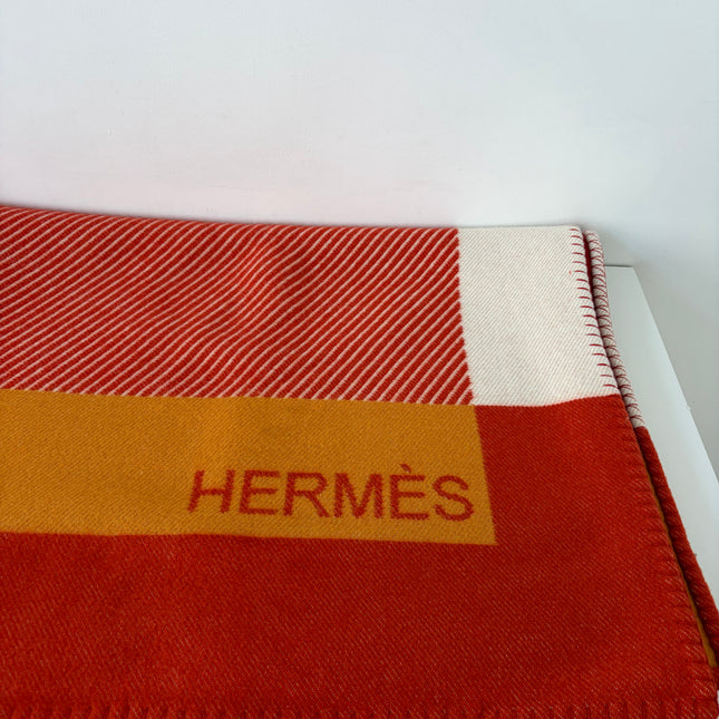 Plaid H Riviera Hermès Terracotta