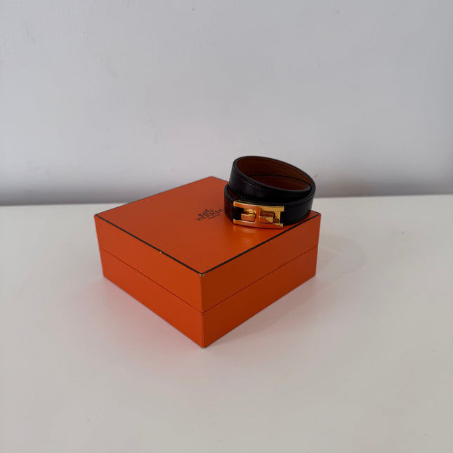 Bracelet Hermès Drag Double Tour noir