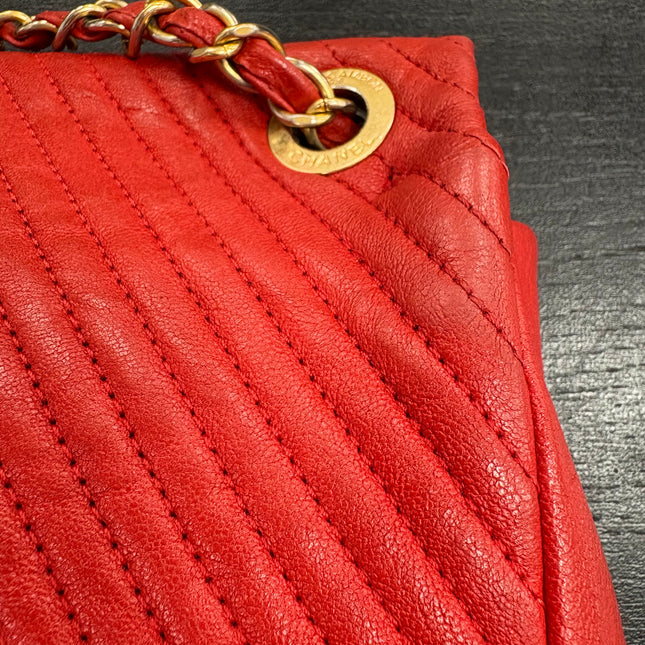 Sac chevrons Chanel Rouge