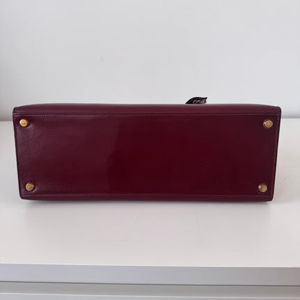 Sac Hermès Kelly 32 box Bordeaux