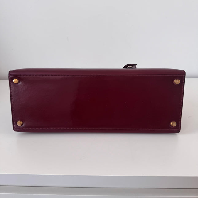 Sac Hermès Kelly 32 box Bordeaux