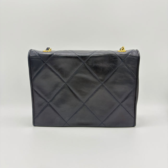 Sac Chanel Single flap marine