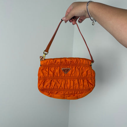 Sac Prada gaufre nylon papaya