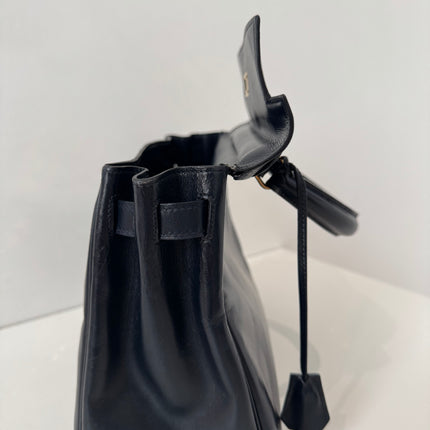 Sac Hermès Kelly 28 Cuir box Marine