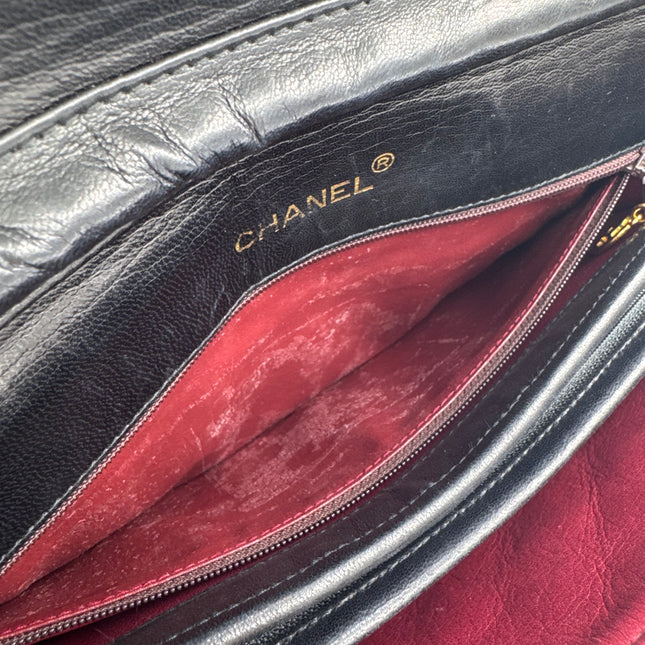 Sac Chanel classique flap grand bandoulière vintage