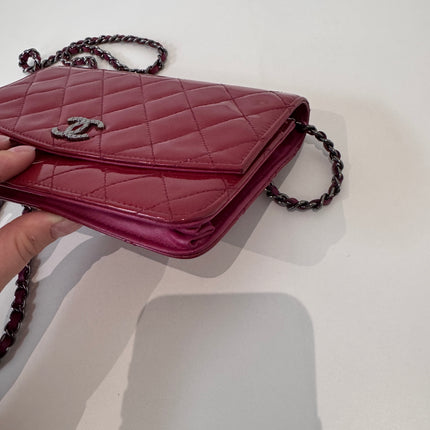 Sac Chanel Wallet on chain framboise