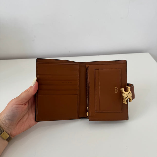 Portefeuille Celine Triomphe Moyen Tan