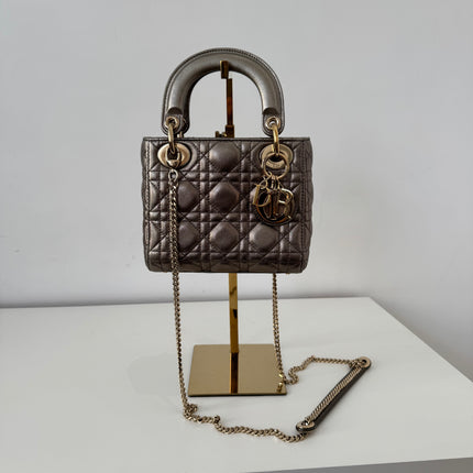 Sac Dior Mini Lady Dior bandoulière Mordoré