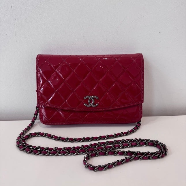Sac Chanel Wallet on chain framboise