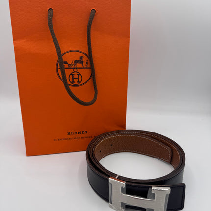 Boucle de ceinture H & Cuir de ceinture réversible 32 mm