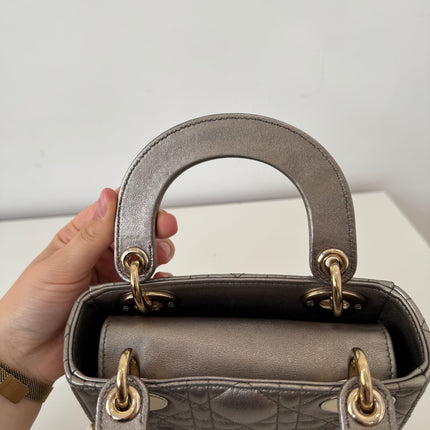 Sac Dior Mini Lady Dior bandoulière Mordoré