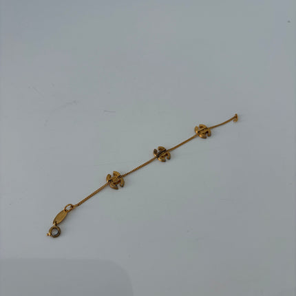 Bracelet Chanel Triple CC plaqué or & strass