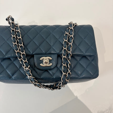 Sac Chanel Timeless 11.12 Cuir Caviar bleu