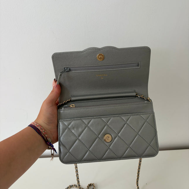Sac Chanel Wallet on chain Gris argent