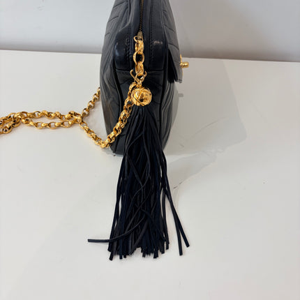 Sac Chanel Caméra Chevrons noir