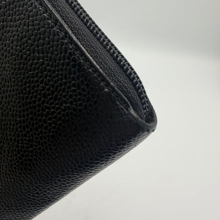 Portefeuille Chanel cuir grainé noir