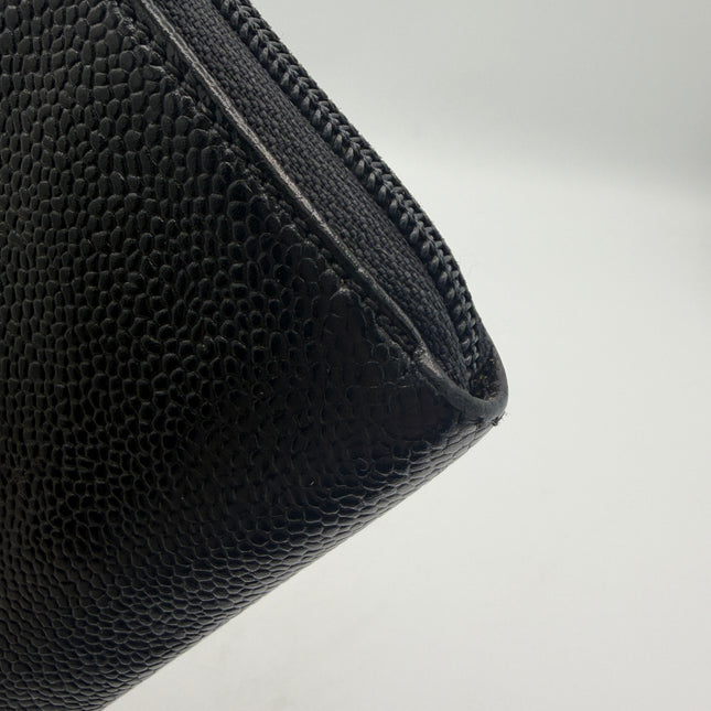 Portefeuille Chanel cuir grainé noir