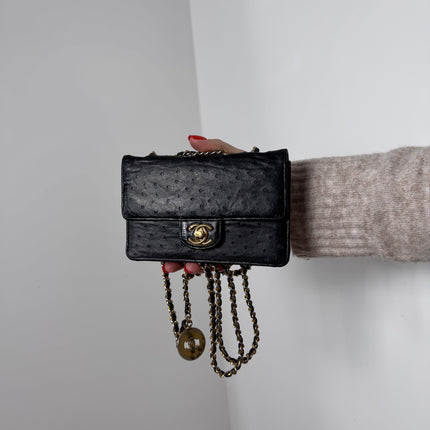 Sac Chanel Mini Timeless Vintage Autruche Noir