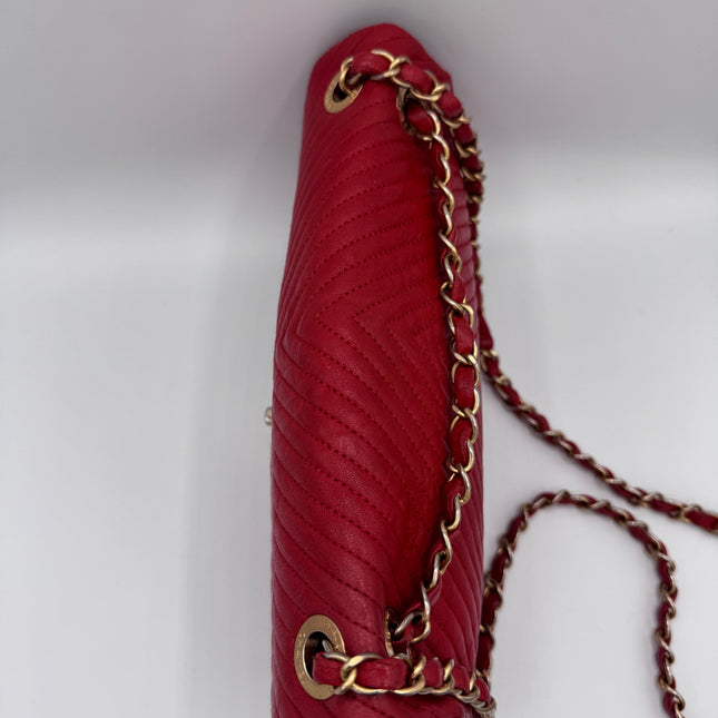 Sac chevrons Chanel Rouge