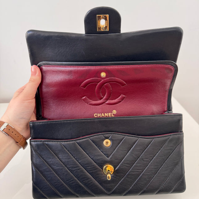 Sac Chanel Timeless 25 cm Chevrons Noir