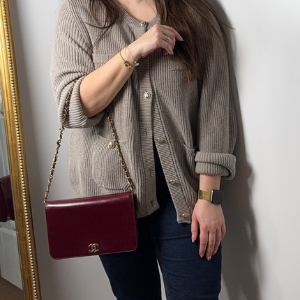 Sac Chanel Épaule Vintage Bordeaux