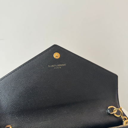 Sac Saint Laurent cassandre enveloppe chain Wallet noir