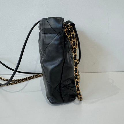 Sac chanel mini 22 cuir noir bandoulière