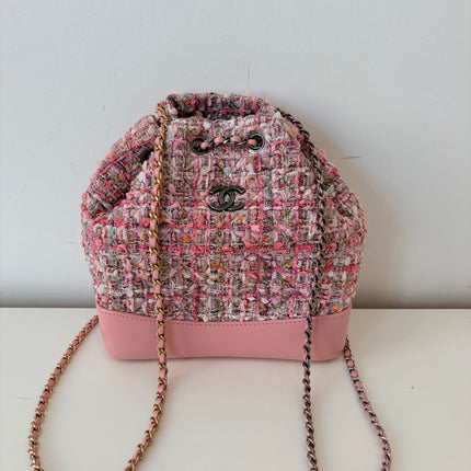 Sac à dos Chanel Gabrielle tweed rose