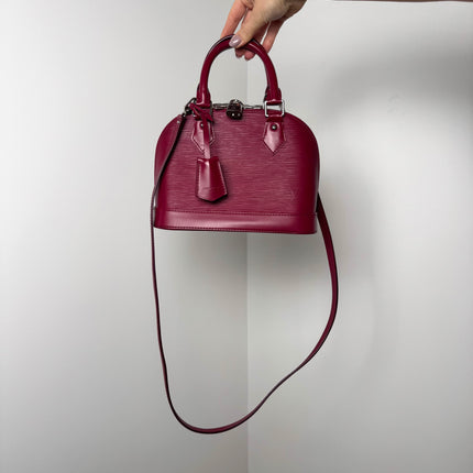 Sac Louis Vuitton bb Alma cuir épi framboise