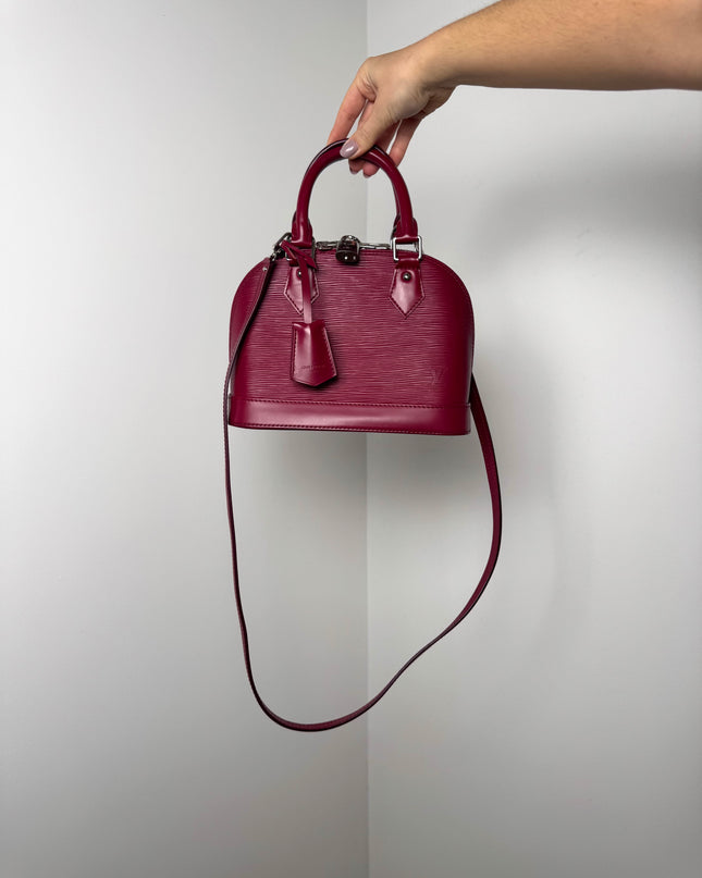 Sac Louis Vuitton bb Alma cuir épi framboise