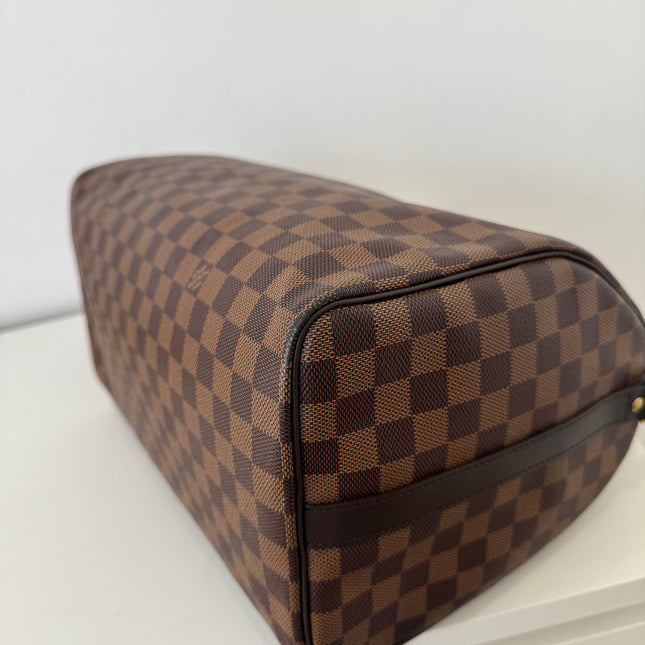 Sac Louis Vuitton Speedy 35 bandoulière damier ébène