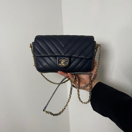 Sac Chanel Chevrons Mini Rectangle Marine