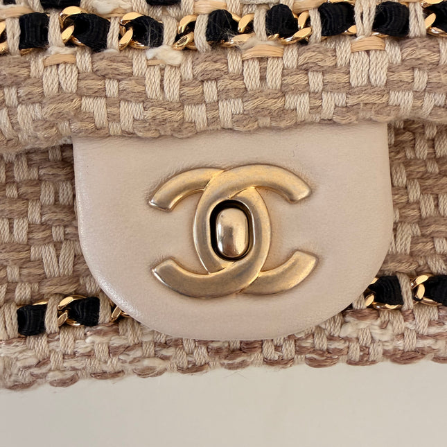 Sac Chanel Small tweed et raphia