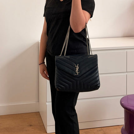 Sac Saint Laurent Loulou Medium Marine