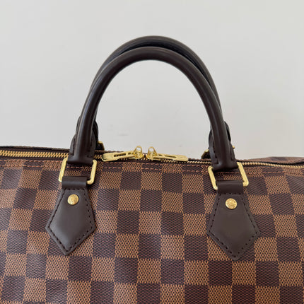 Sac Louis Vuitton Speedy 35 bandoulière damier ébène