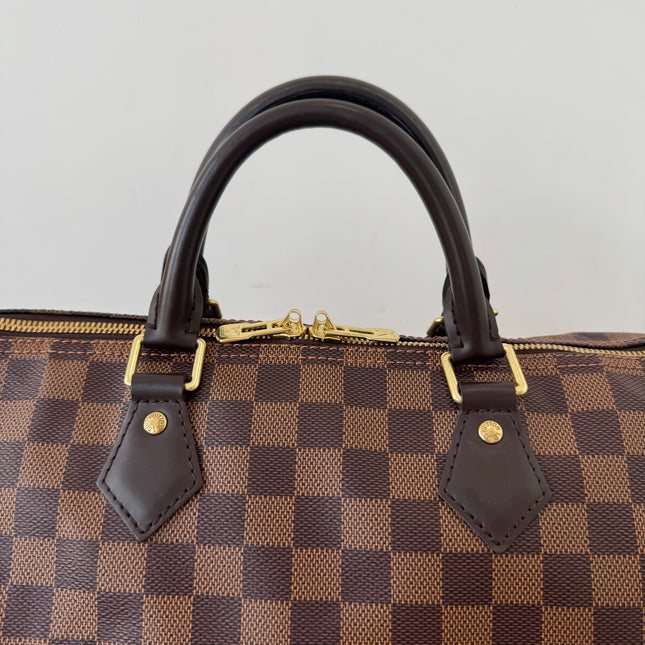 Sac Louis Vuitton Speedy 35 bandoulière damier ébène
