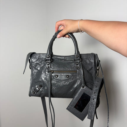 Sac Balenciaga City Small gris foncé