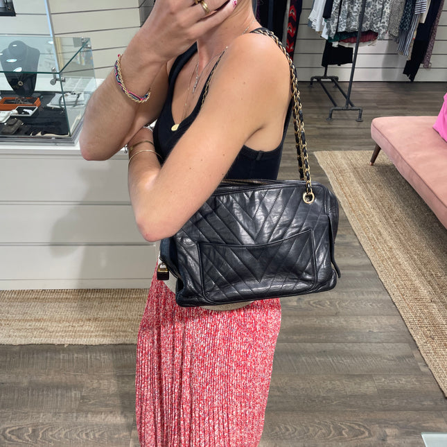 Sac Caméra vintage Chanel Noir