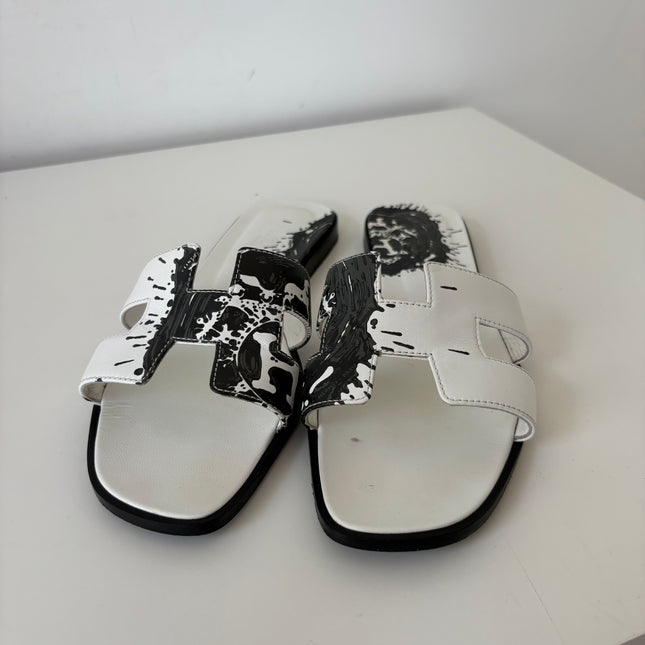 Sandales Hermès Oran Noir et Blanc T40