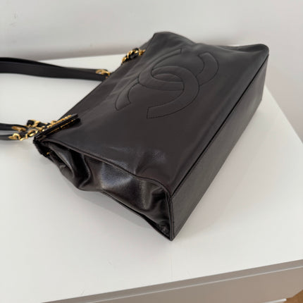 Sac Cabas Chanel CC dark brown épaule