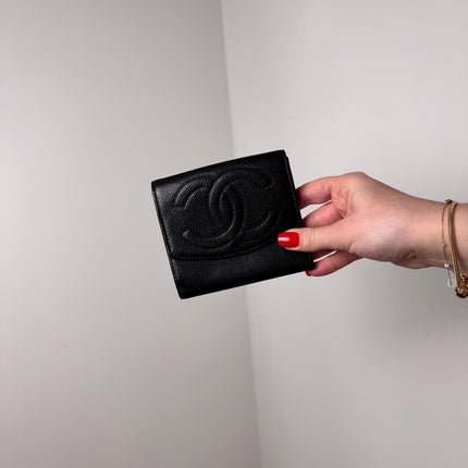 Portefeuille Chanel Cuir Caviar Noir