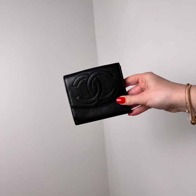 Portefeuille Chanel Cuir Caviar Noir