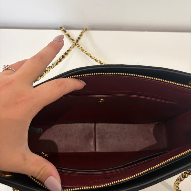 Sac Chanel Cabas Cuir & Tissu vintage