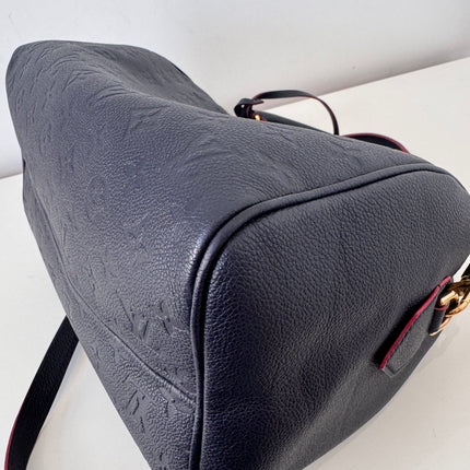 Sac Louis Vuitton Speedy 30 Bandoulière Cuir Empreinte Marine